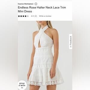nude halter neck dress Chic and Holland SD880056 - Embellished Halter Neck Cocktail Dress 18 / Nude main image 1